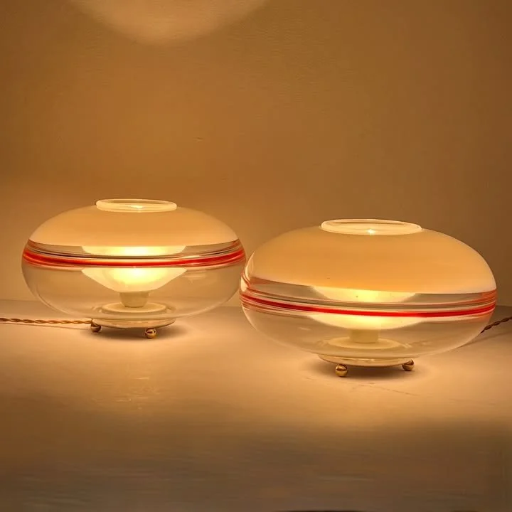 Coppia di lampade da tavolo in vetro di Murano, Leucos, anni '70 – foto 3