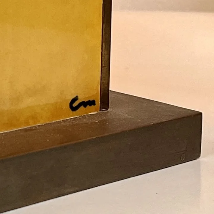 Coppia di lampade da tavolo in ottone e legno, anni '70 – foto 2