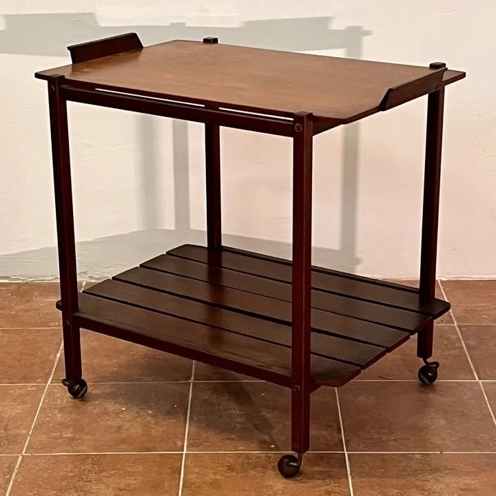 Carrello portavivande in palissandro e teak, Italia, anni '60 – foto 3