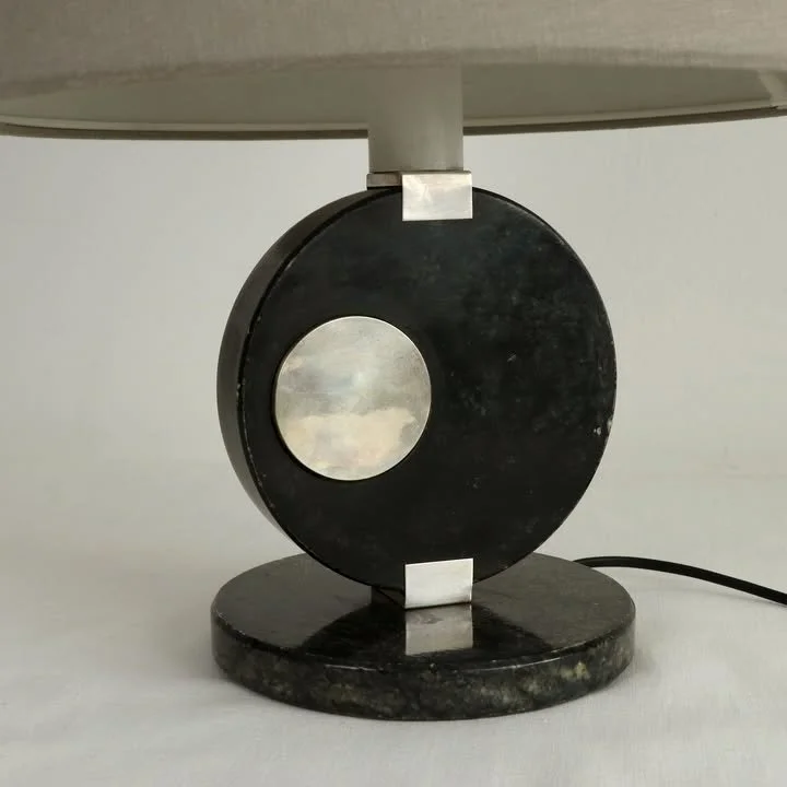 Lampada da tavolo con base in marmo nero, Italia, anni '70 – foto 2