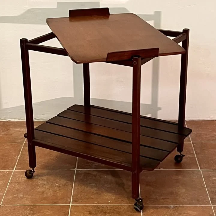 Carrello portavivande in palissandro e teak, Italia, anni '60 – foto 1