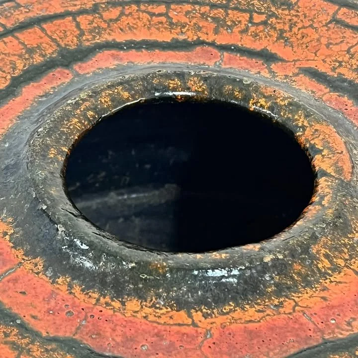 Grande vaso in ceramica smaltata a cerchi concentrici, Italia, anni '70 – foto 2