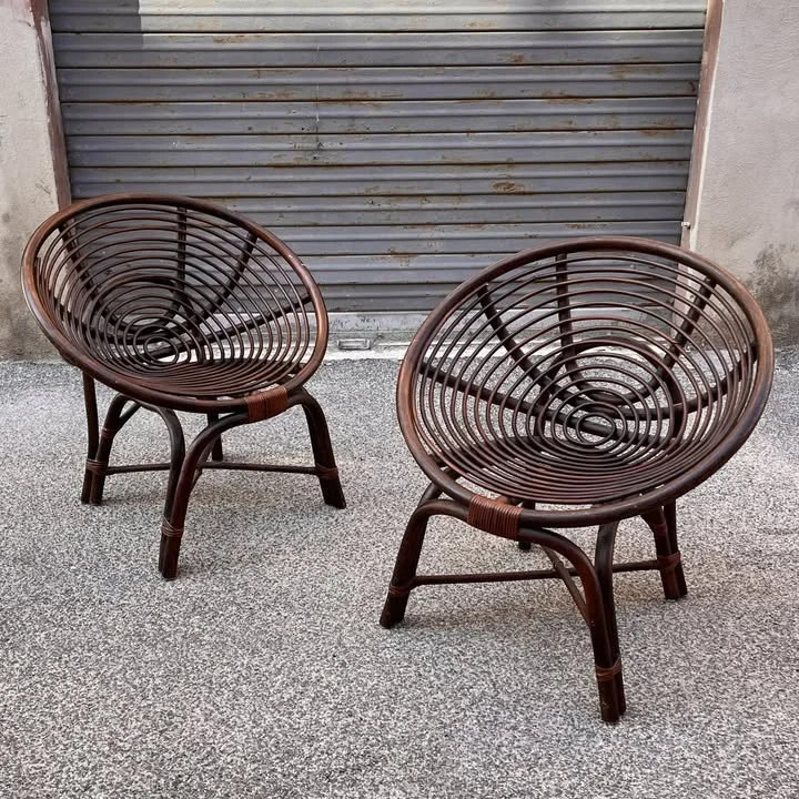 Coppia di poltrone in bambù, Italia, anni '60 – foto 1