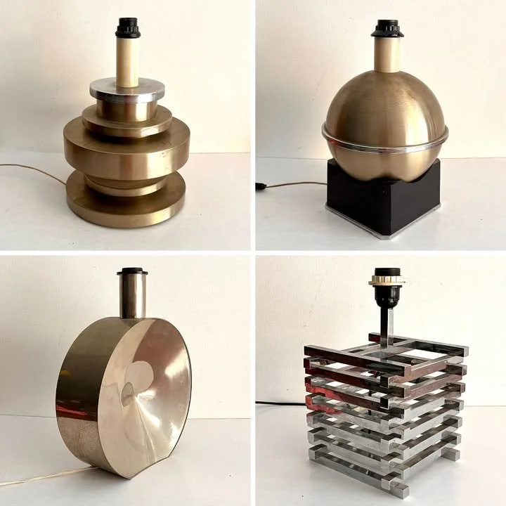 Lampade da tavolo Space Age in metallo cromato, Italia, anni '70 – foto 1