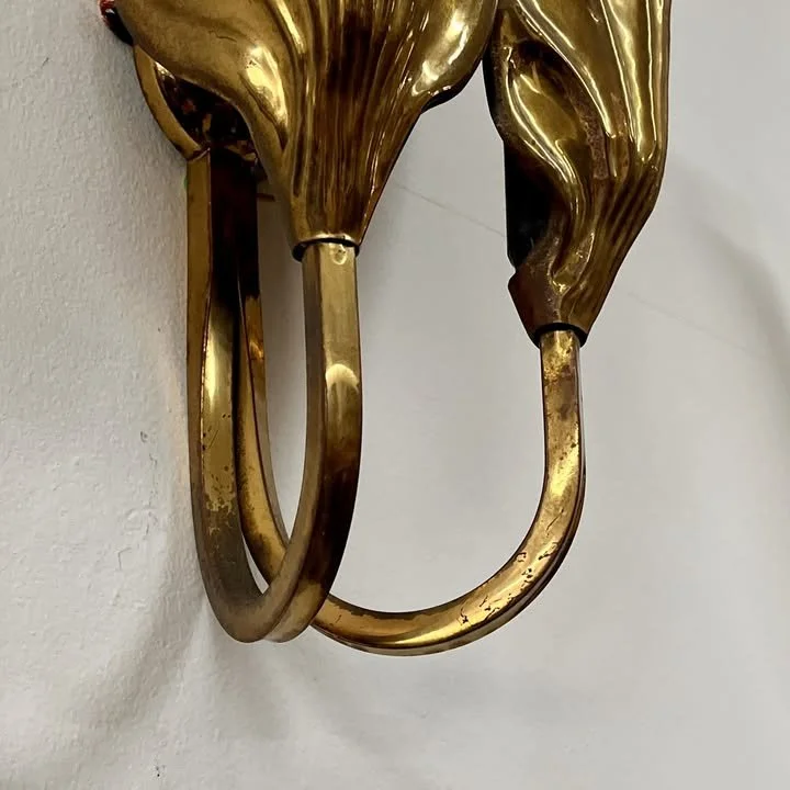 Coppia di applique in ottone martellato di Tommaso Barbi per Bottega Gadda – foto 3