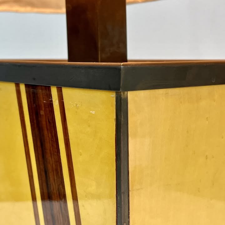 Coppia di lampade da tavolo in ottone e legno, anni '70 – foto 3