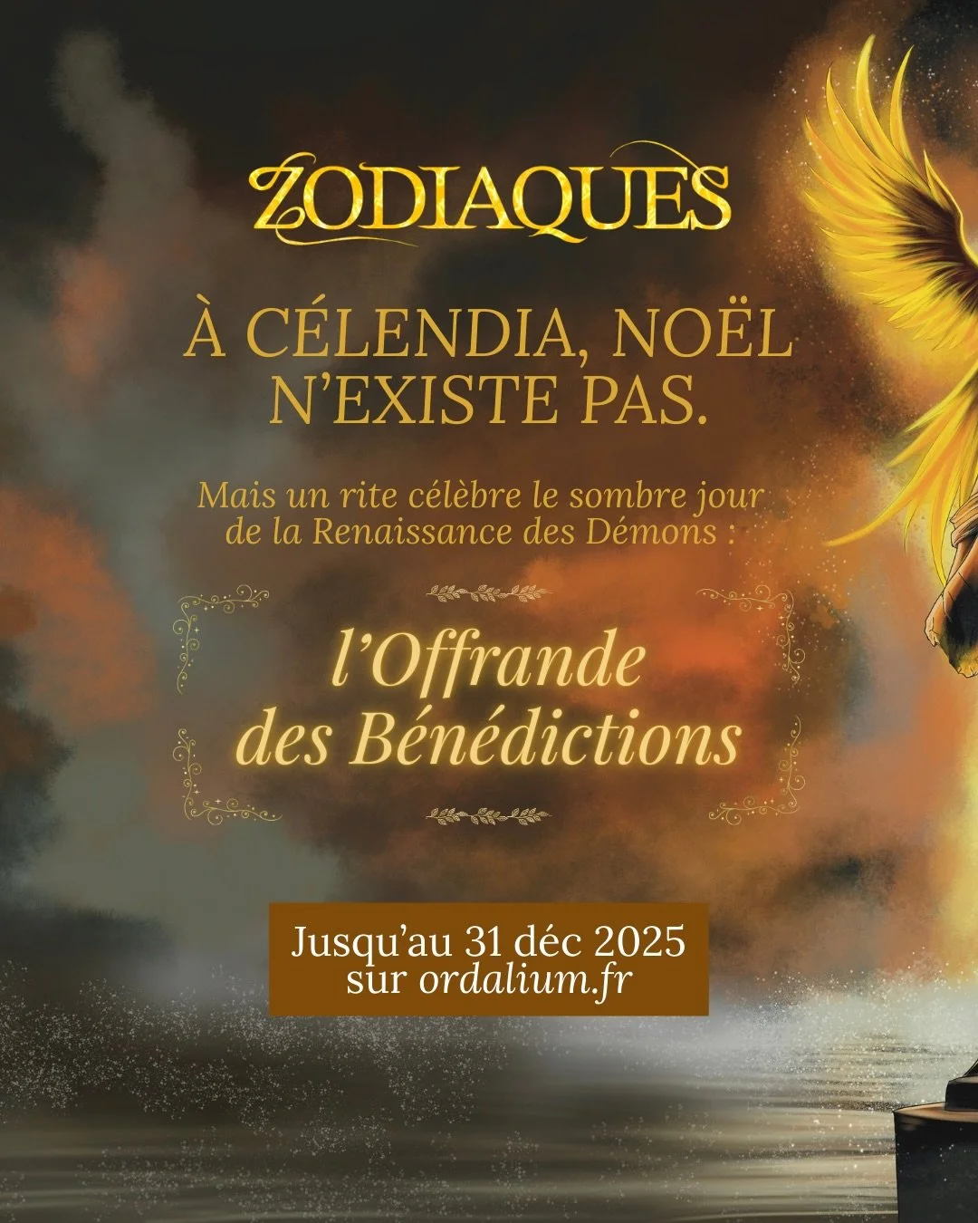 ✨ &Agrave; C&eacute;lendia, No&euml;l n&rsquo;existe pas.
Mais un rite c&eacute;l&egrave;bre le sombre jour de la Renaissance des D&eacute;mons : l&rsquo;Offrande des B&eacute;n&eacute;dictions 📜

Pour c&eacute;l&eacute;brer cette p&eacute;riode &ag