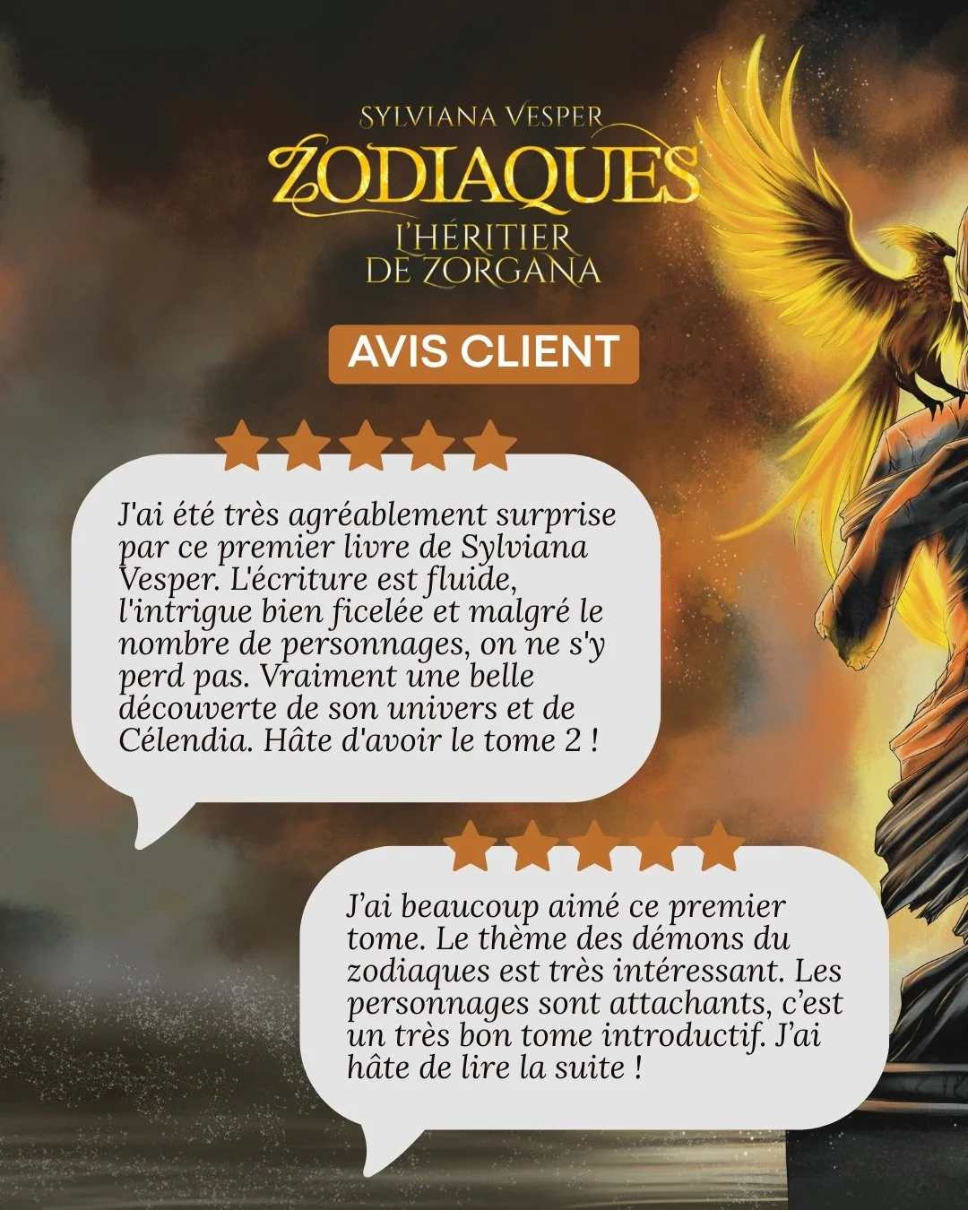 ✨ Ce que vos avis disent de Zodiaques ✨
&Agrave; travers vos retours, une chose ressort clairement :
Zodiaques est un premier tome qui marque.

⭐️⭐️⭐️⭐️⭐️
Vous parlez d&rsquo;un roman tr&egrave;s bien &eacute;crit, &agrave; l&rsquo;intrigue ma&icirc;