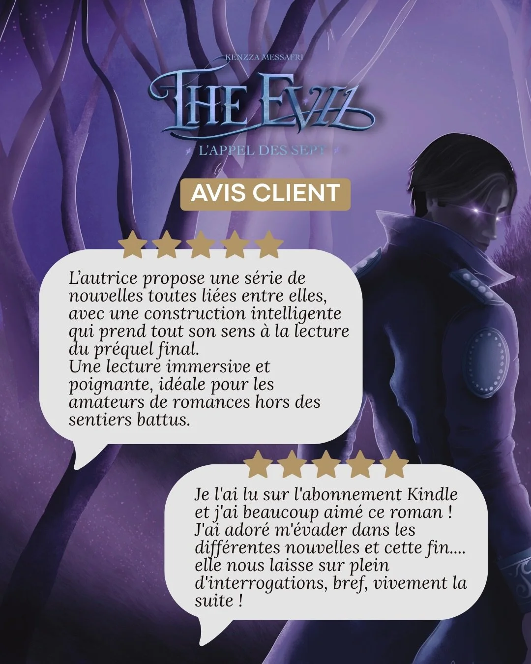 Vos retours sur The Evil ⭐️⭐️⭐️⭐️⭐️
Un grand merci pour ces premiers retours sur le premier tome de la saga Dark Fantasy The Evil de Kenzza Messafri.

Un premier tome sombre o&ugrave; l&rsquo;amour se m&ecirc;le aux 7 p&eacute;ch&eacute;s capitaux, q