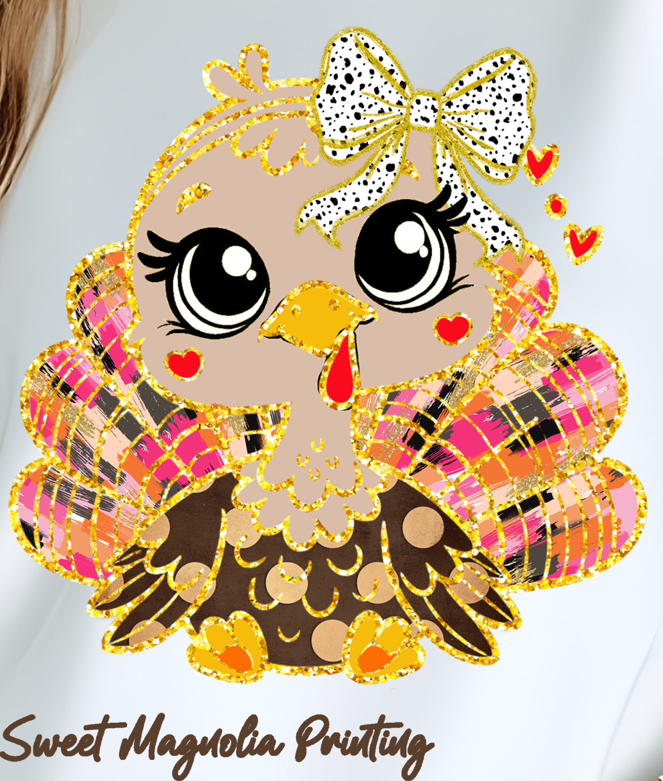 Cute Turkey With BowWM(Zoom) - 10-03-006.png