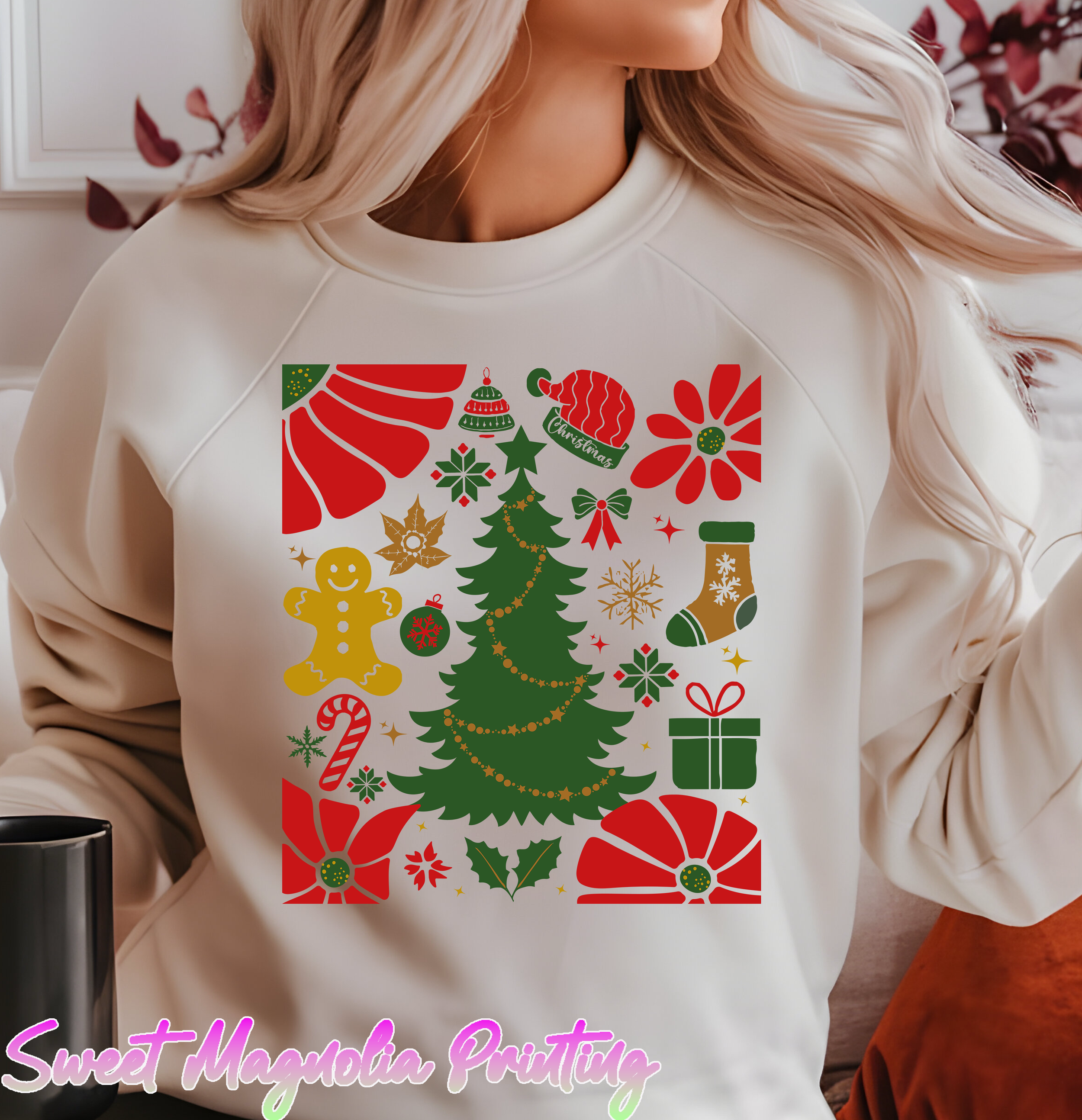 Christmas Tree Decor - Festive Holiday Arrangement | Sweet Magnolia Printing