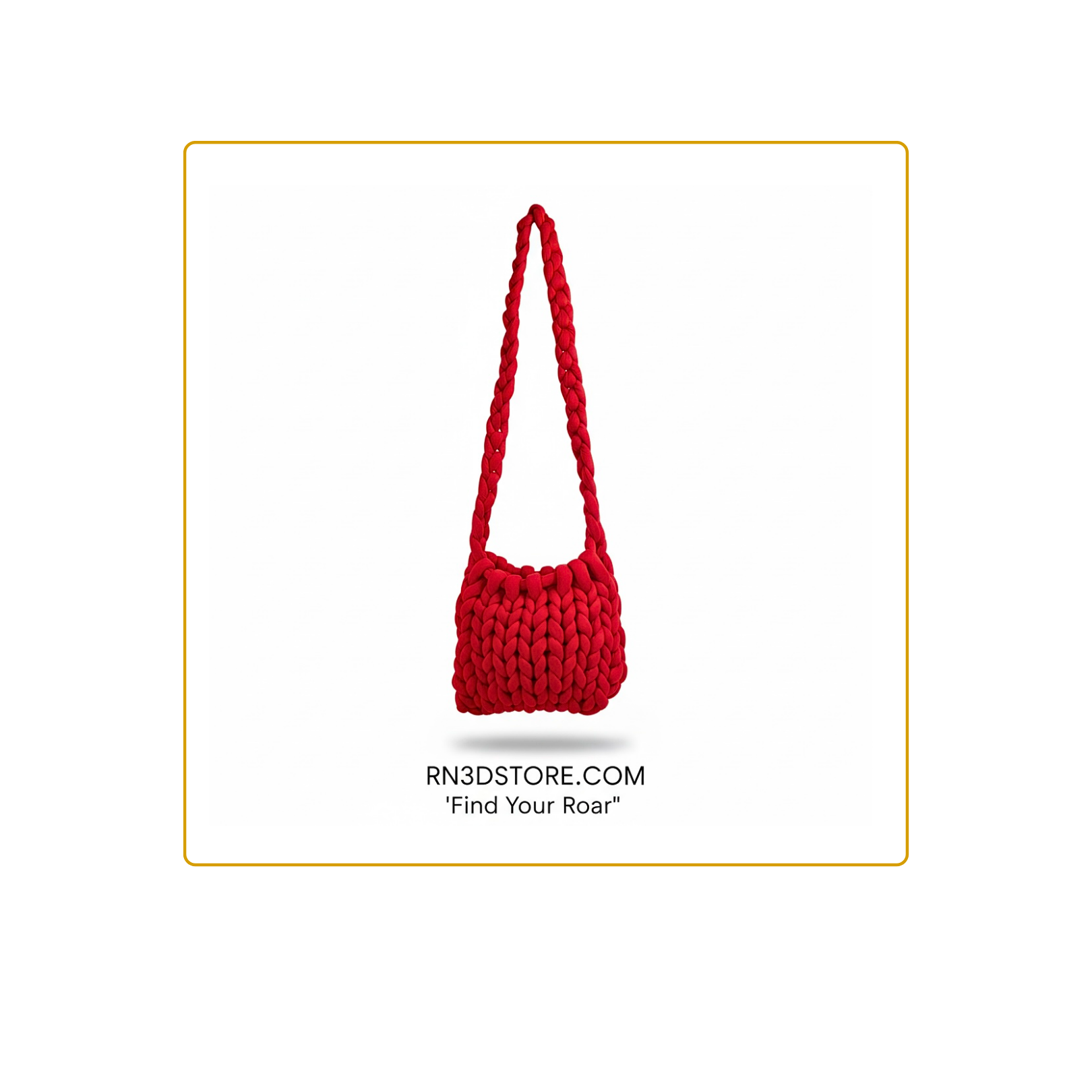 ZoSoRi Handmade Thick Woven Yarn Knit Red Bucket Bag