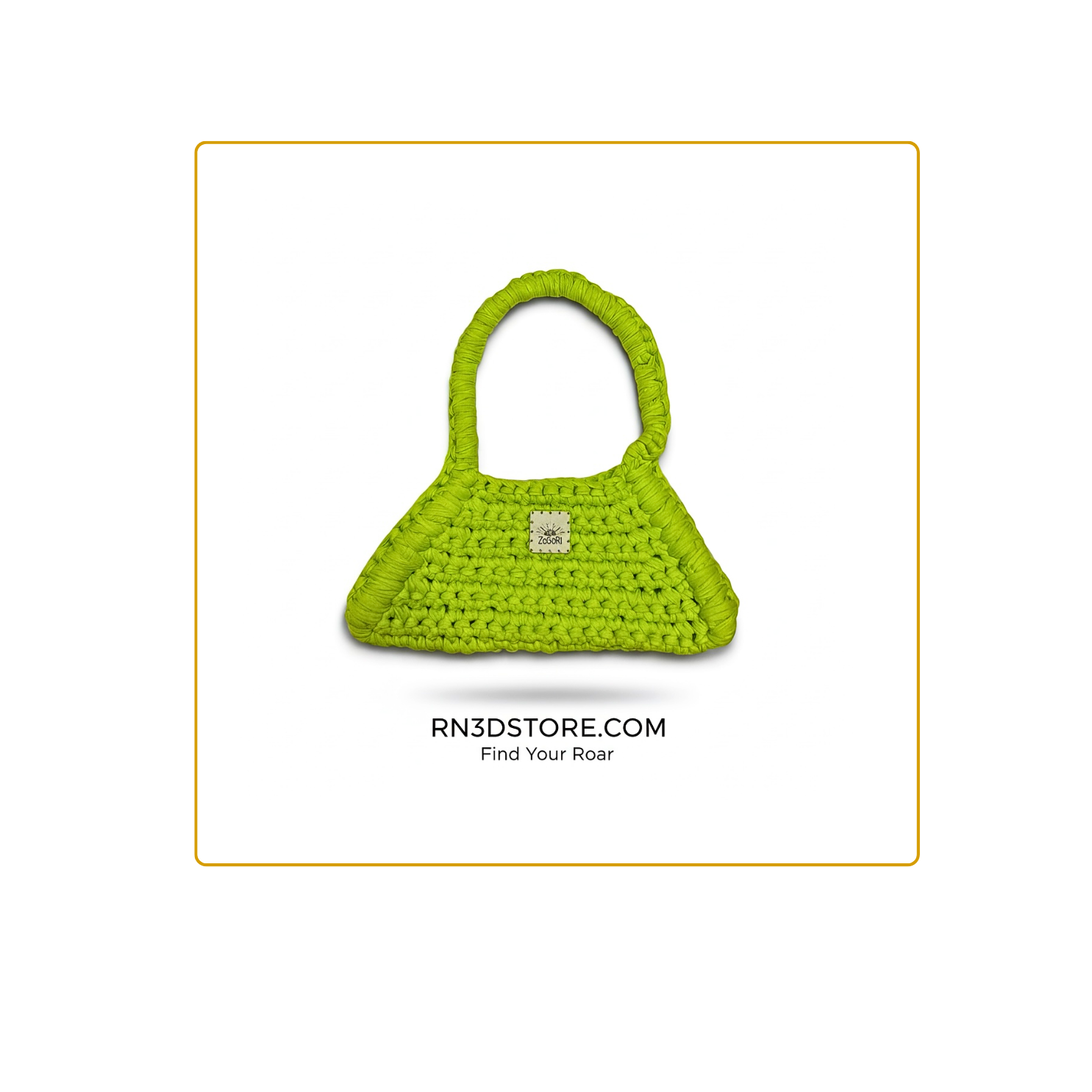 ZoSoRi Handmade Thick Woven Yarn Knit Chartreuse Bag