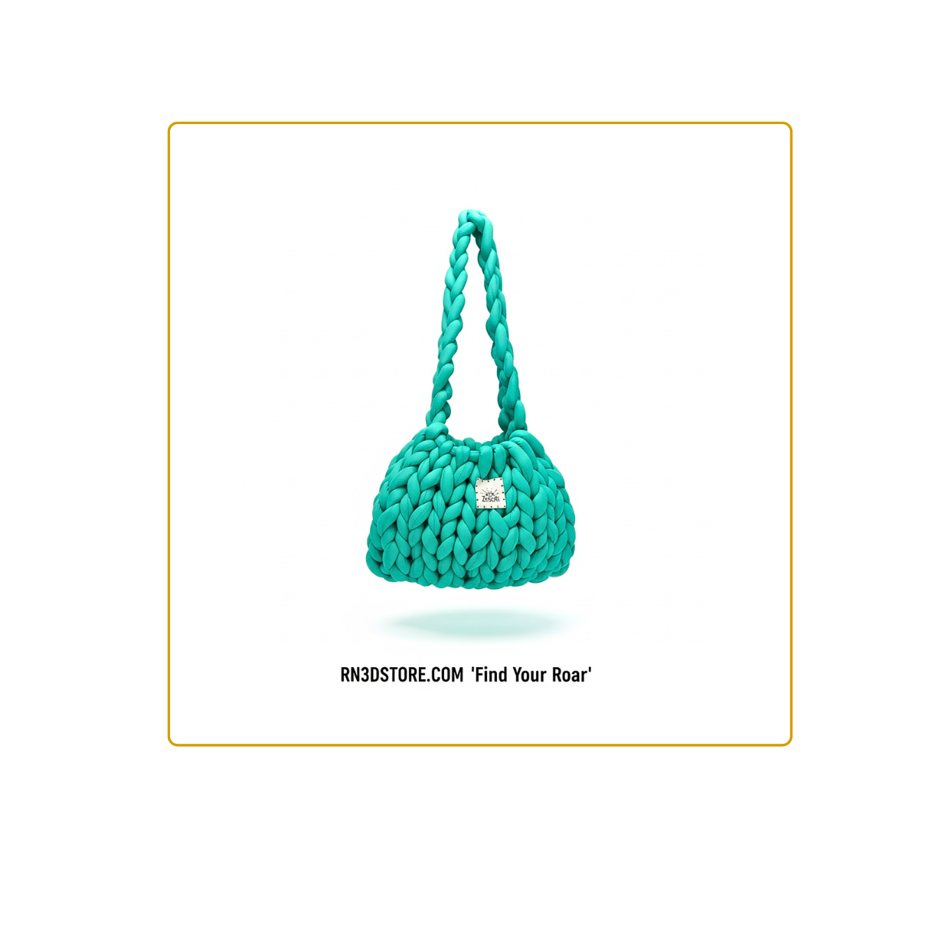 ZoSoRi Handmade Thick Woven Yarn Knit Teal Bag
