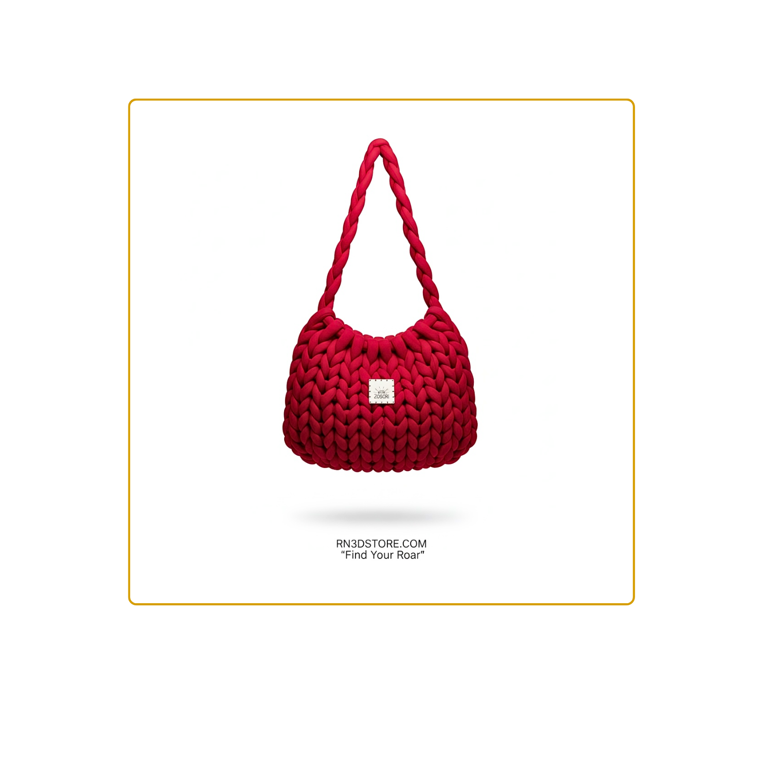 ZoSoRi Handmade Thick Woven Yarn Knit Wine Color Bag