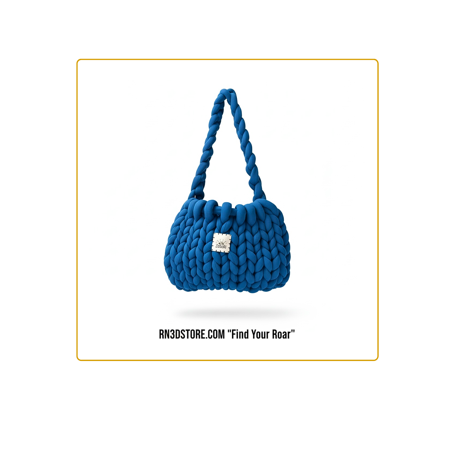 ZoSoRi Handmade Thick Woven Yarn Knit Blue-Green Bag
