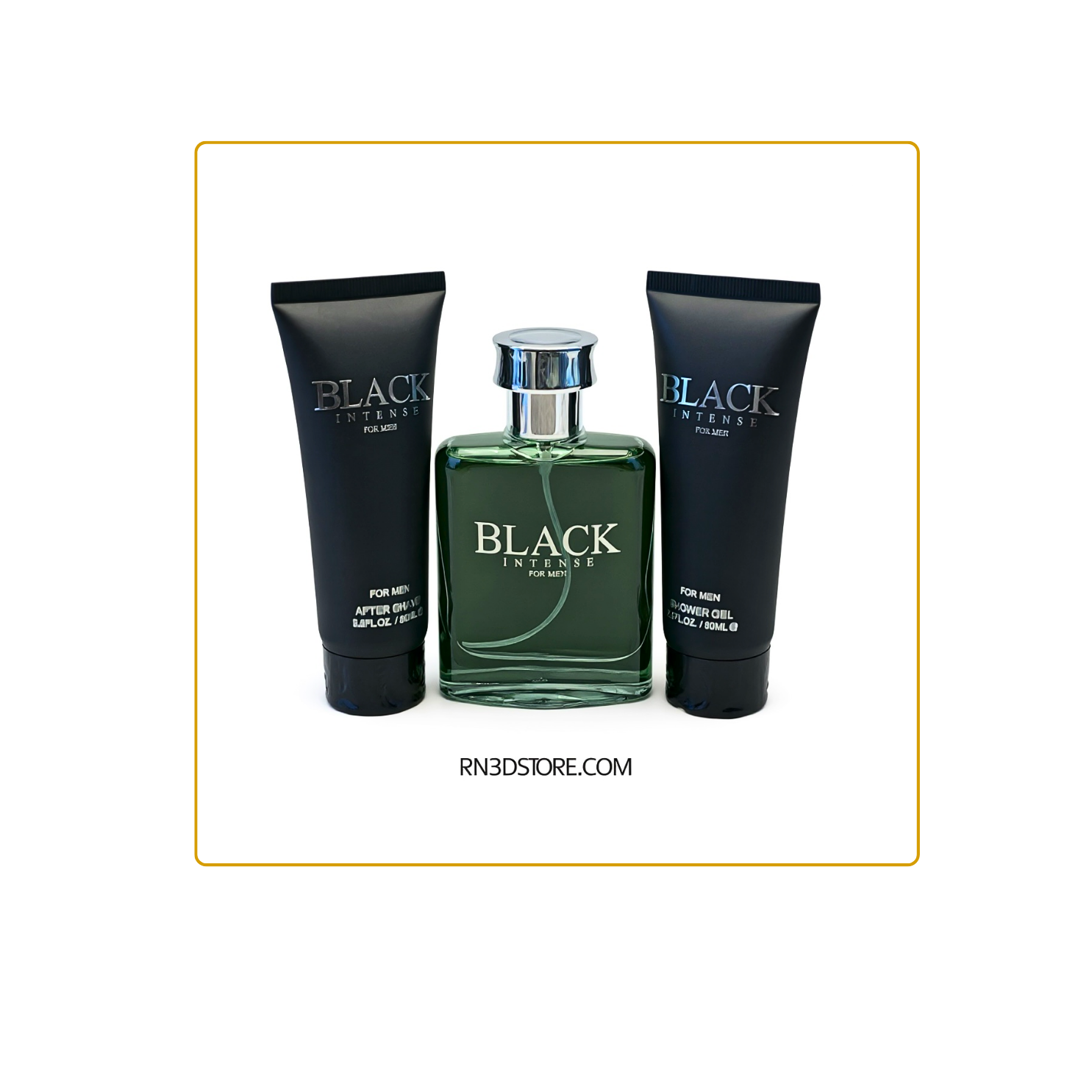 The Man. The Myth. The Scent. Gift the Black Intense Set.