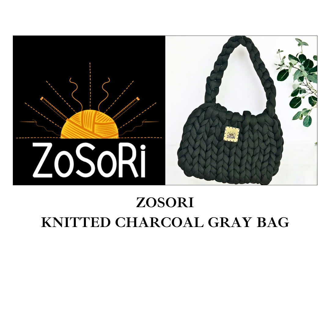 ZoSoRi Knitted Charcoal Gray Bag
