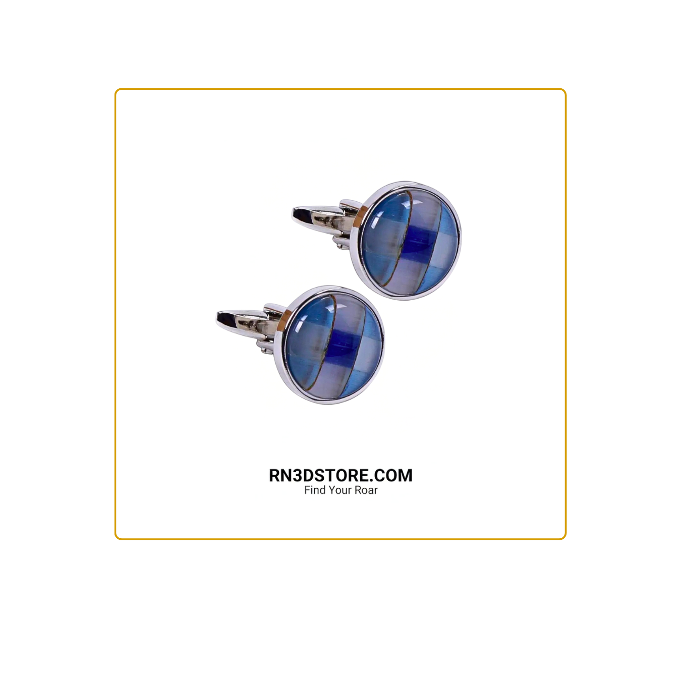Midnight Sky Cufflinks: Round Silver & Stained Glass Elegance