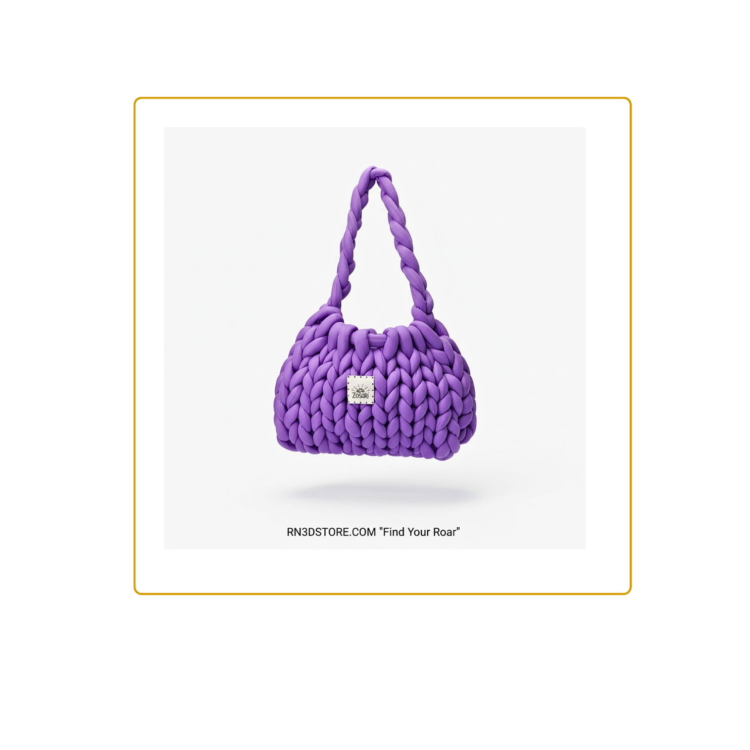ZoSoRi Handmade Thick Woven Yarn Knit Lavender Bag