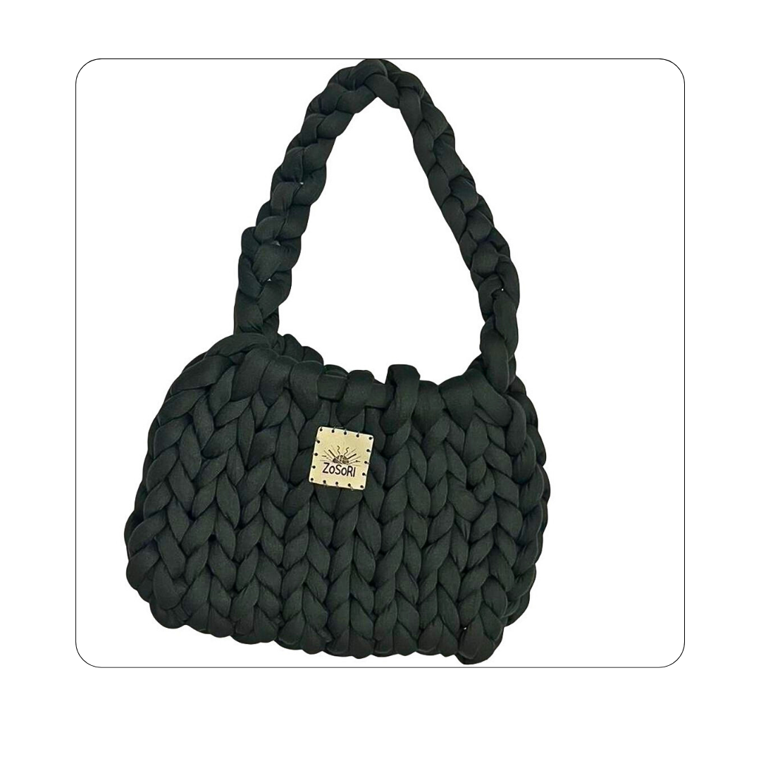 ZoSoRi Knitted Charcoal Gray Bag