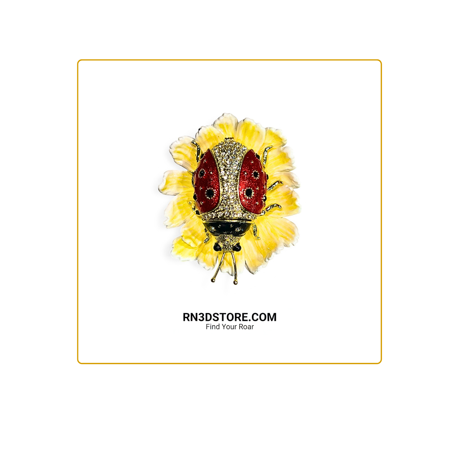 Ladybug's Lucky Blossom-Crystal-Adorned Trinket Box