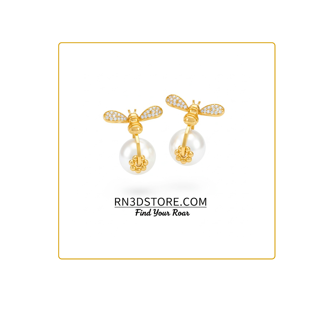 The Golden Bee Dangle Earrings