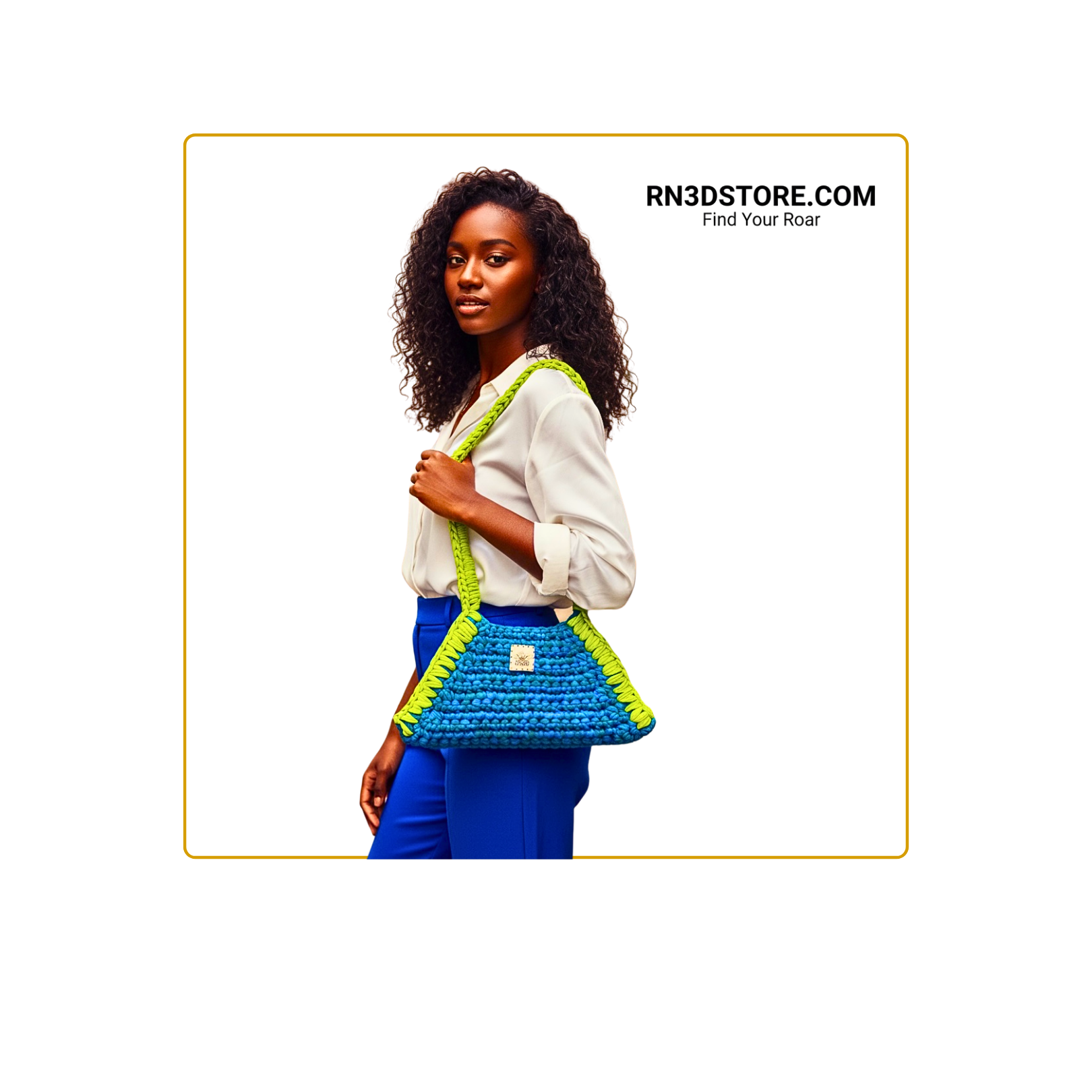 ZoSoRi Chartreuse Multi-Color Thick Woven Bag