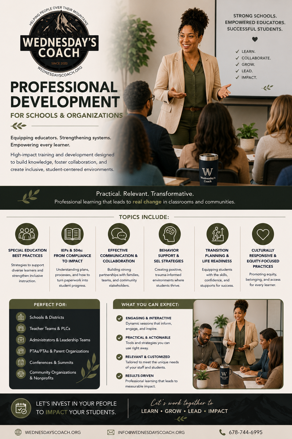 Professional Development for Schools & Organizations