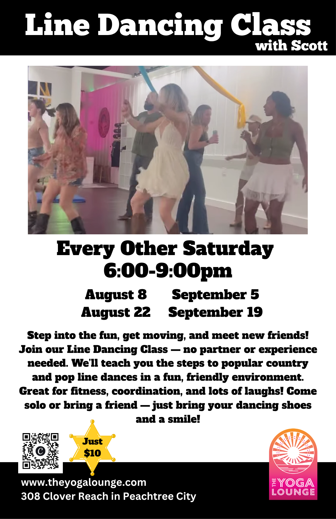 line dancing peachtree city newnan fayetteville tyrone sharpsburg senoia brooks yoga