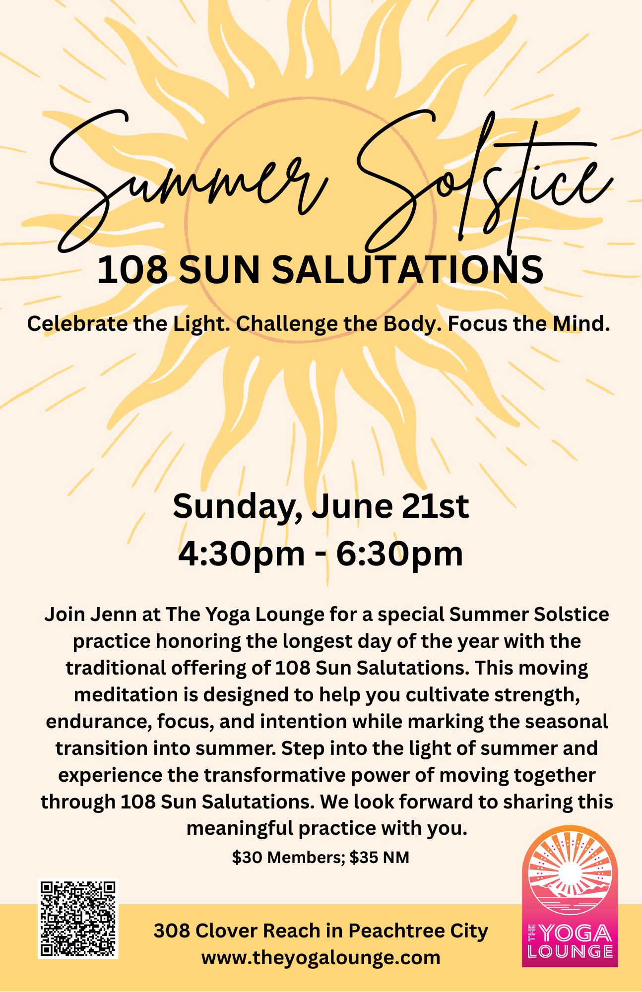 summer solstice 108 sun salutations peachtree city yoga newnan fayetteville atlanta sharpsburg senoia brooks tyrone