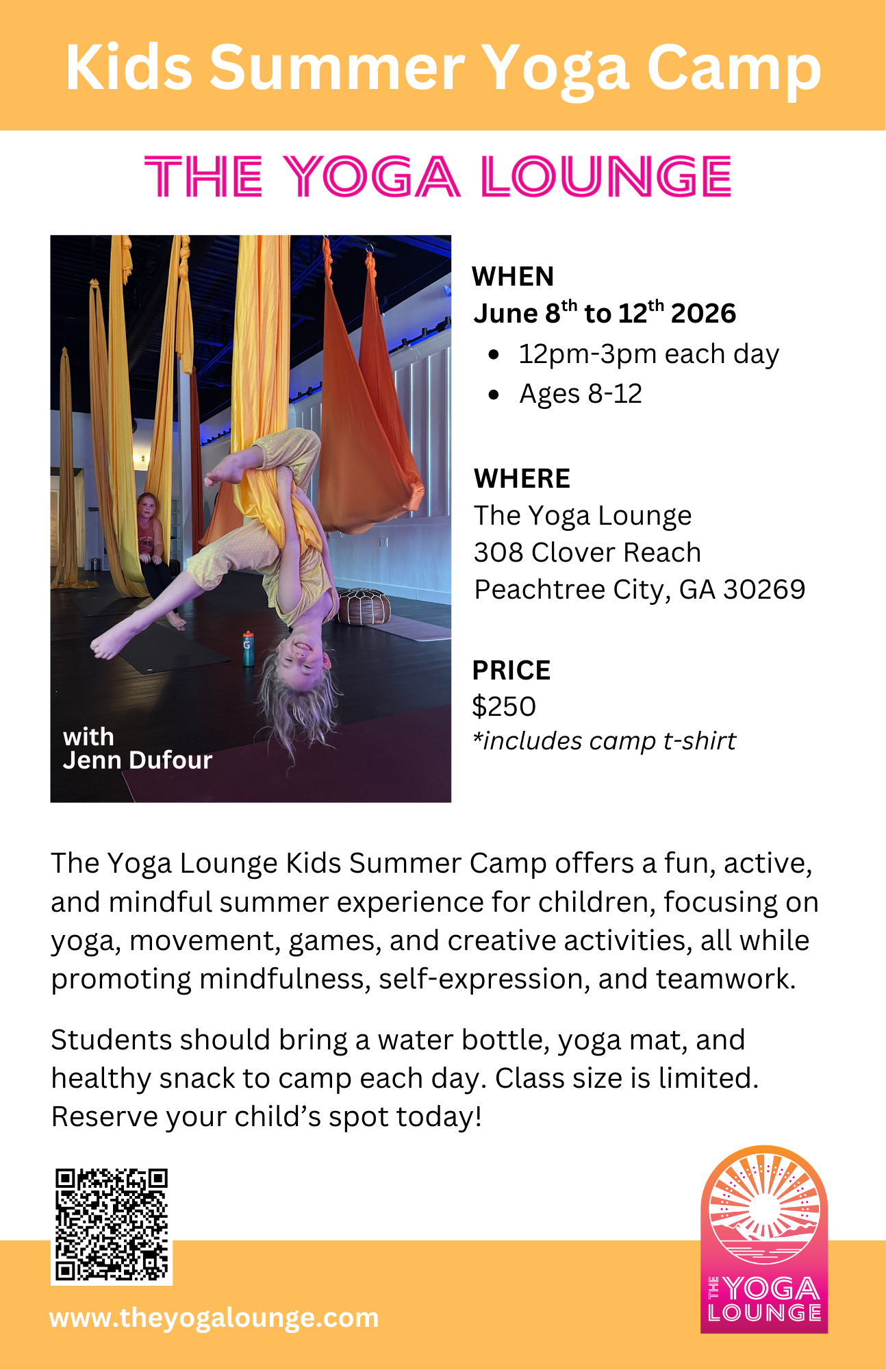 kids camp yoga aerial peachtree city atlanta newnan fayetteville sharpsburg senoia