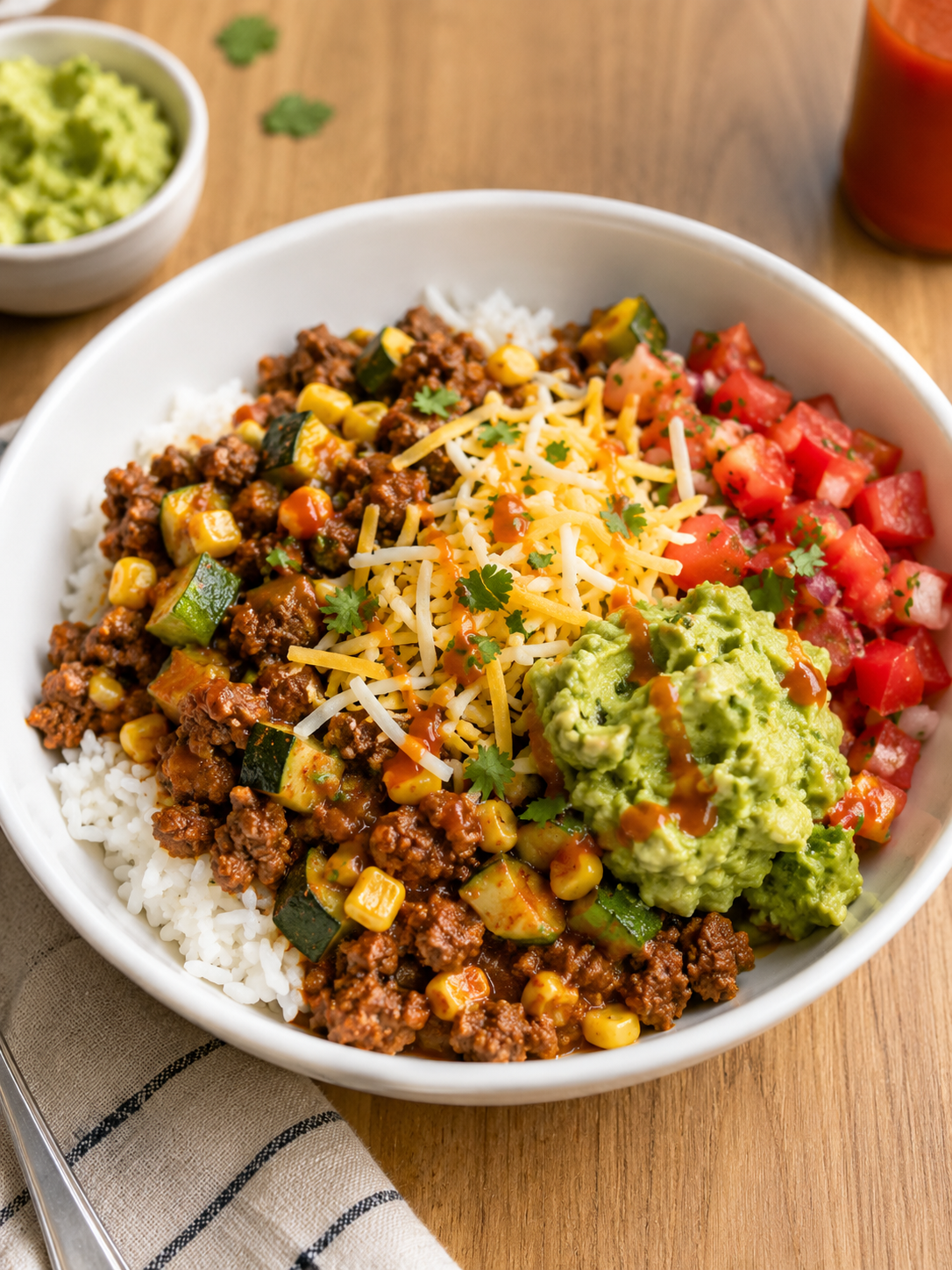 Beef and Veggie Taco Bowls 