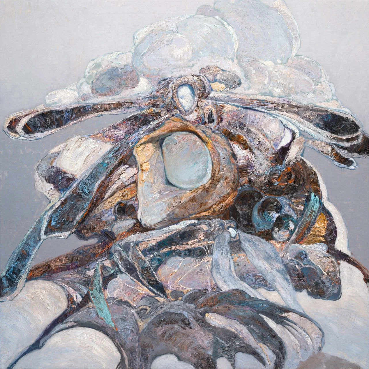 The Wind Collector, 2025, oil on canvas, 36 x 36 in