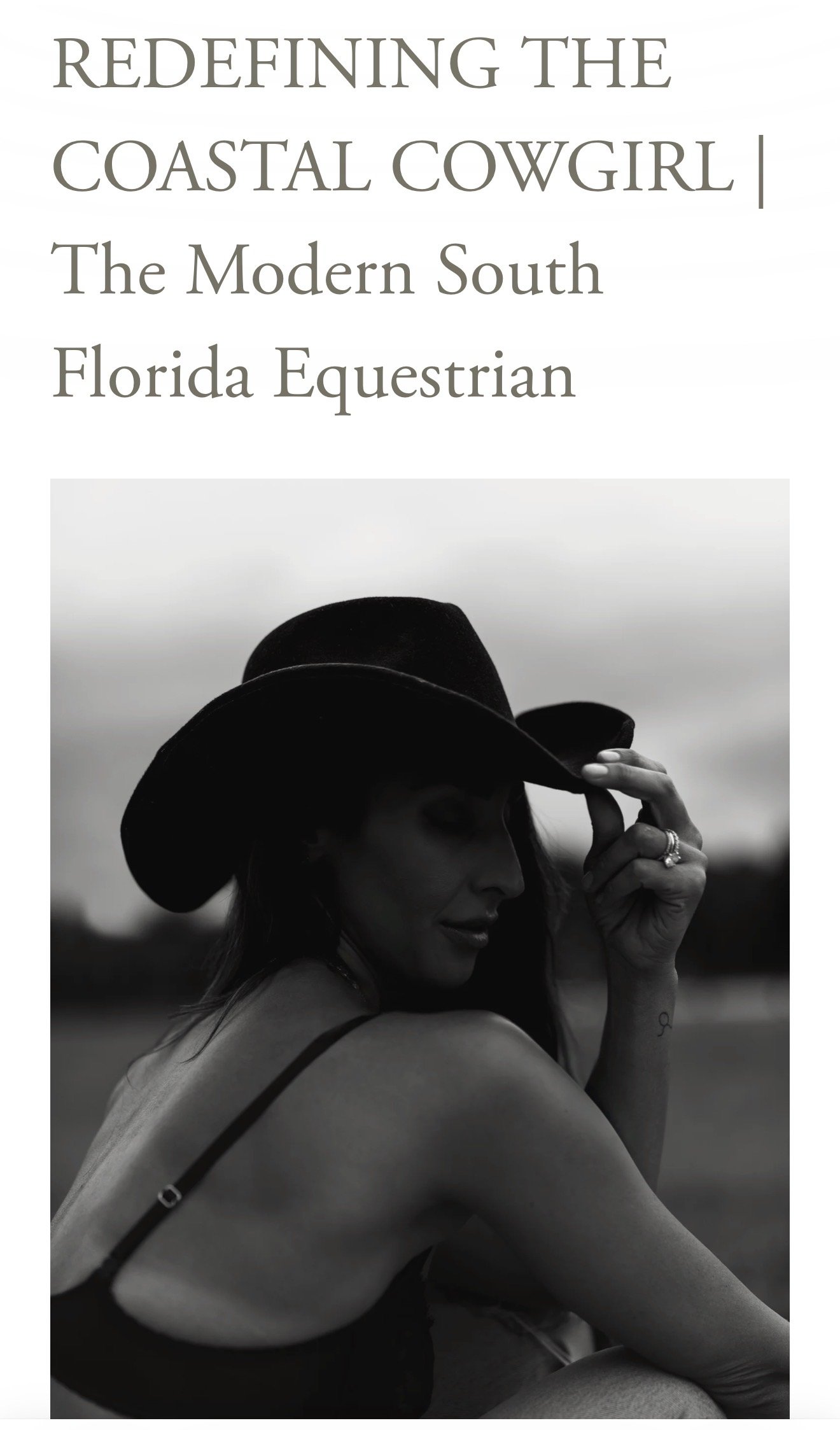 Two women with horses during a coastal cowgirl editorial at White Oak Equestrian in Southwest Ranches, Florida.
