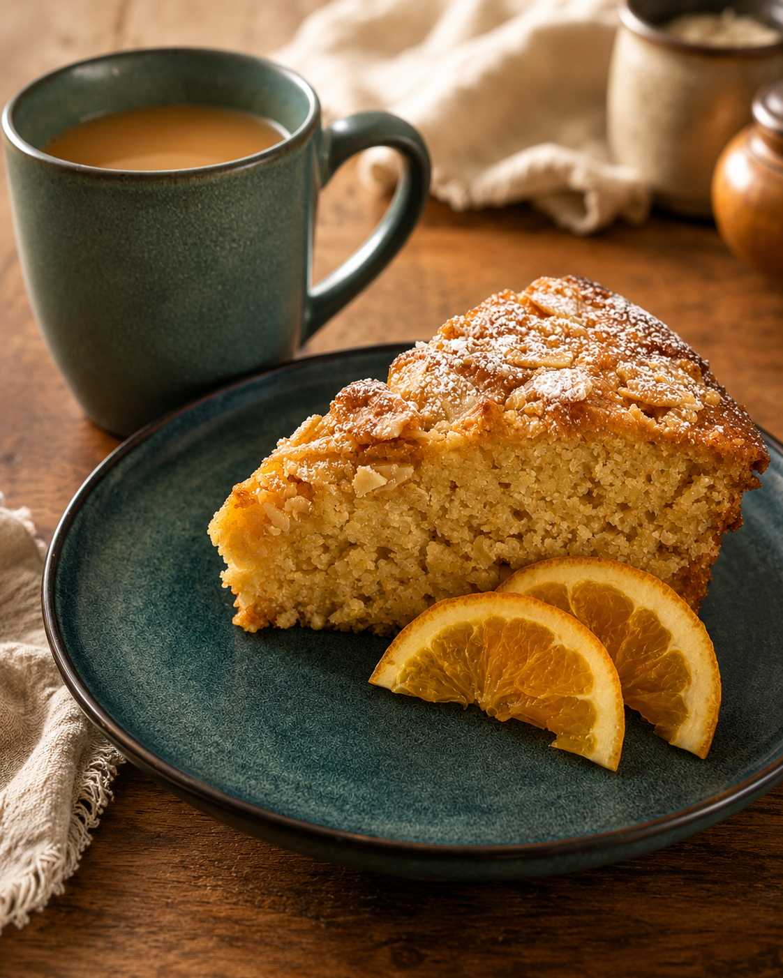 Orange &amp; Almond Cake With Flaky Almond Crumble Topping&nbsp;