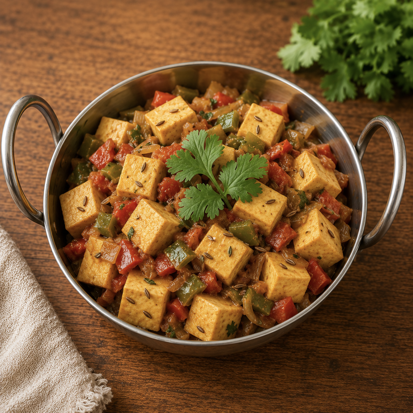 Capsicum, Tofu &amp; Onion Subji