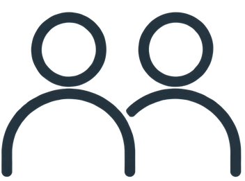 Ein Symbol mit zwei stilisierten Personen, die nebeneinander stehen.