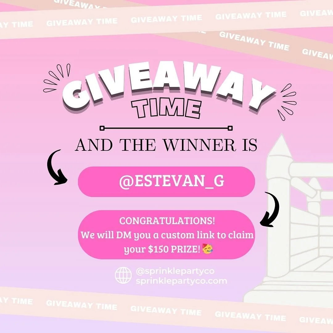 *drumroll please* 
🥳 CONGRATS to ✨ @estevan_g ✨ the winner of our first giveaway contest! You won $150 OFF your party booking!! We&rsquo;ll DM you with further details. 😎

💝 THANK YOU to all who participated, shared &amp; continue to help us grow.