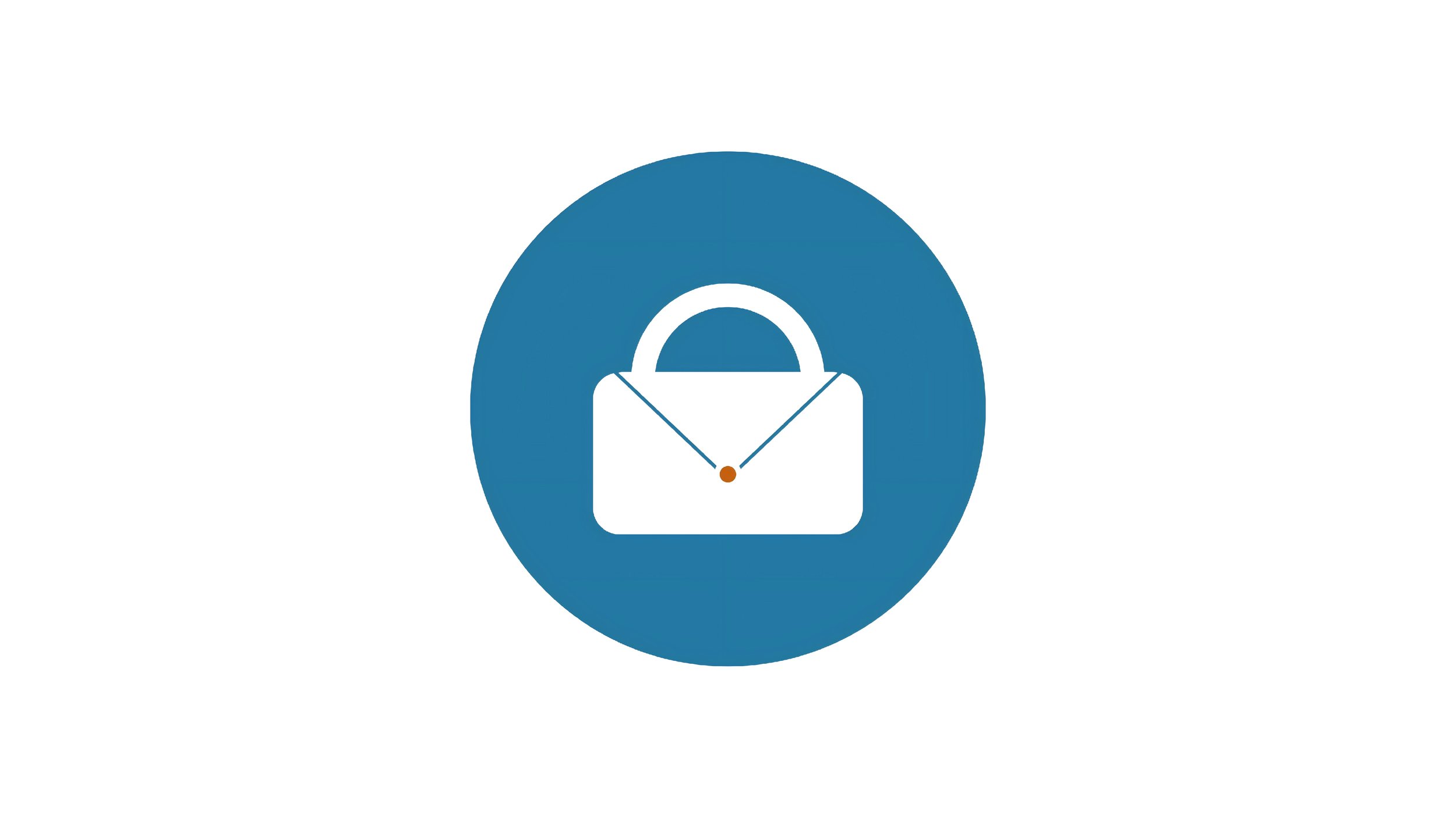 Icon of a white briefcase within a blue circle.