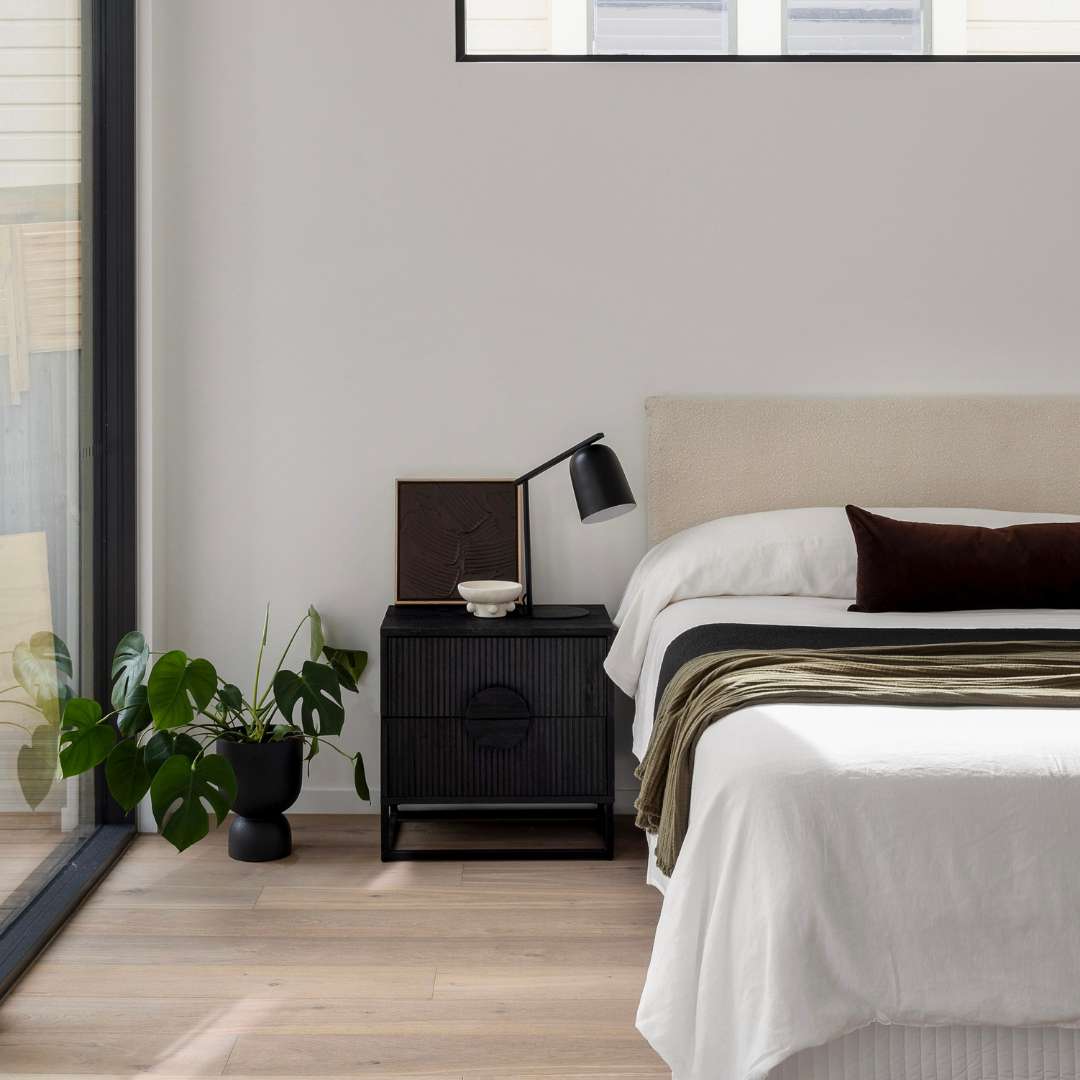 Photo shoot styling of a bedroom in a new build home at 56 Fernfill Road, Sandringham