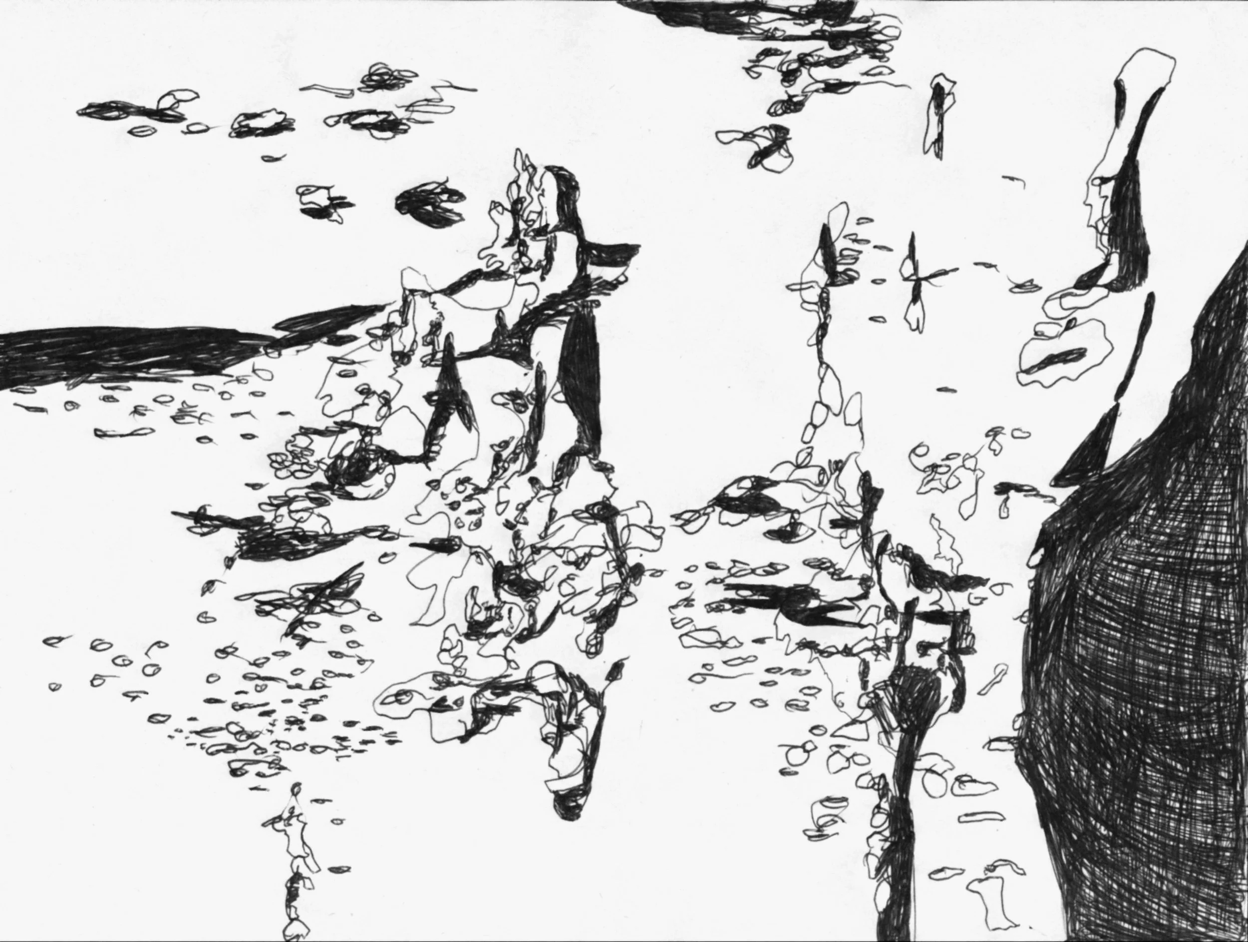 On gravestones_2, 2022, edited drawing 
size variable / 66,1 x 49,8 cm
