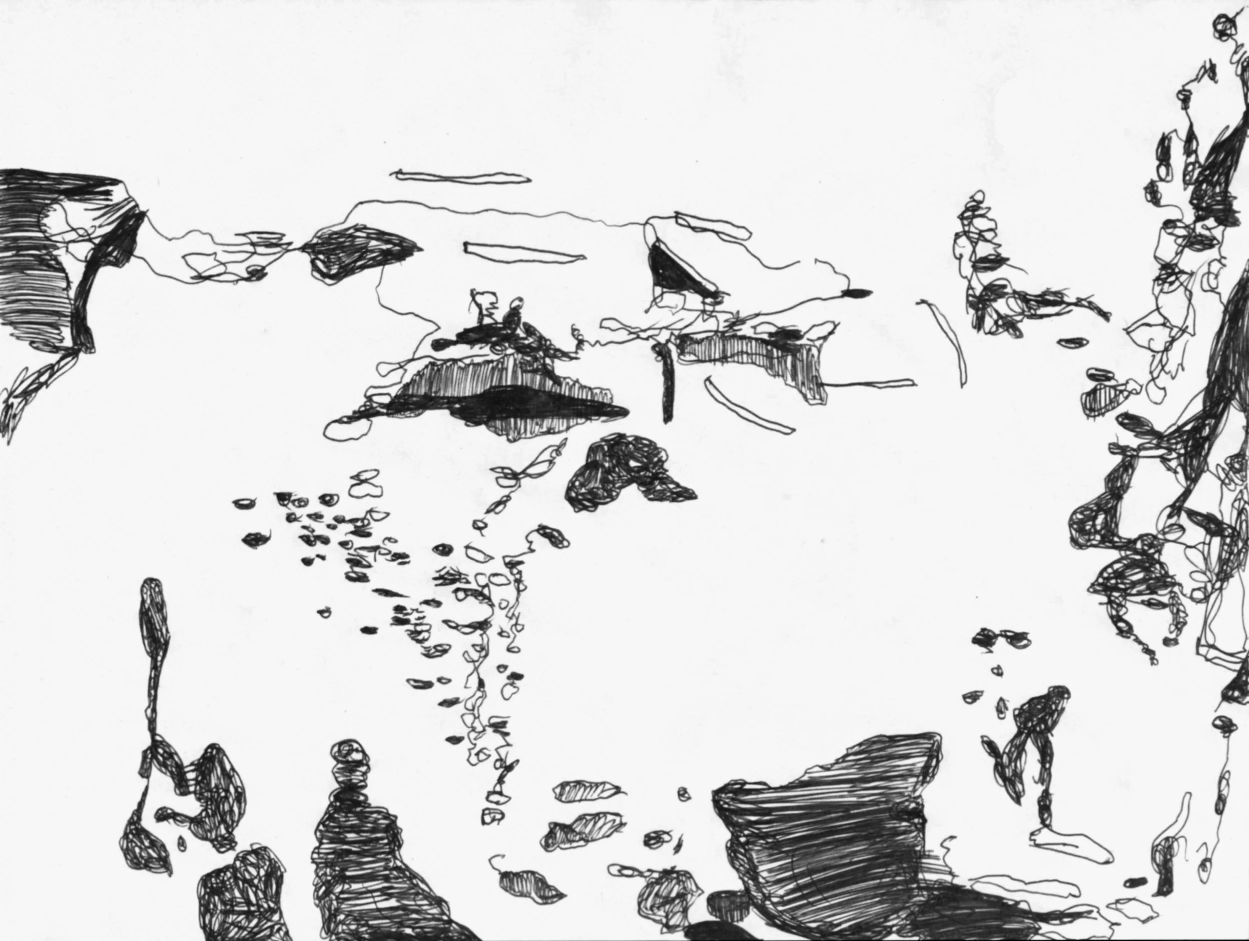 On gravestones_3, 2022, edited drawing 
size variable / 66,1 x 49,8 cm