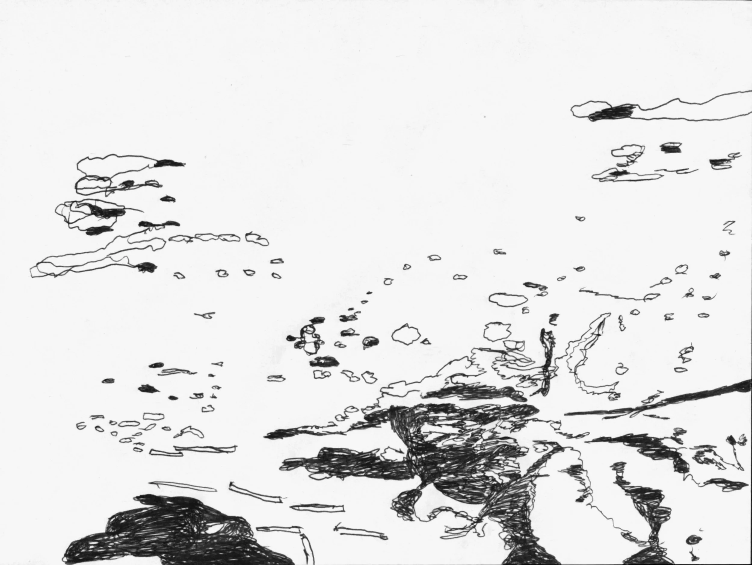 On gravestones_4, 2022, edited drawing 
size variable / 66,1 x 49,8 cm