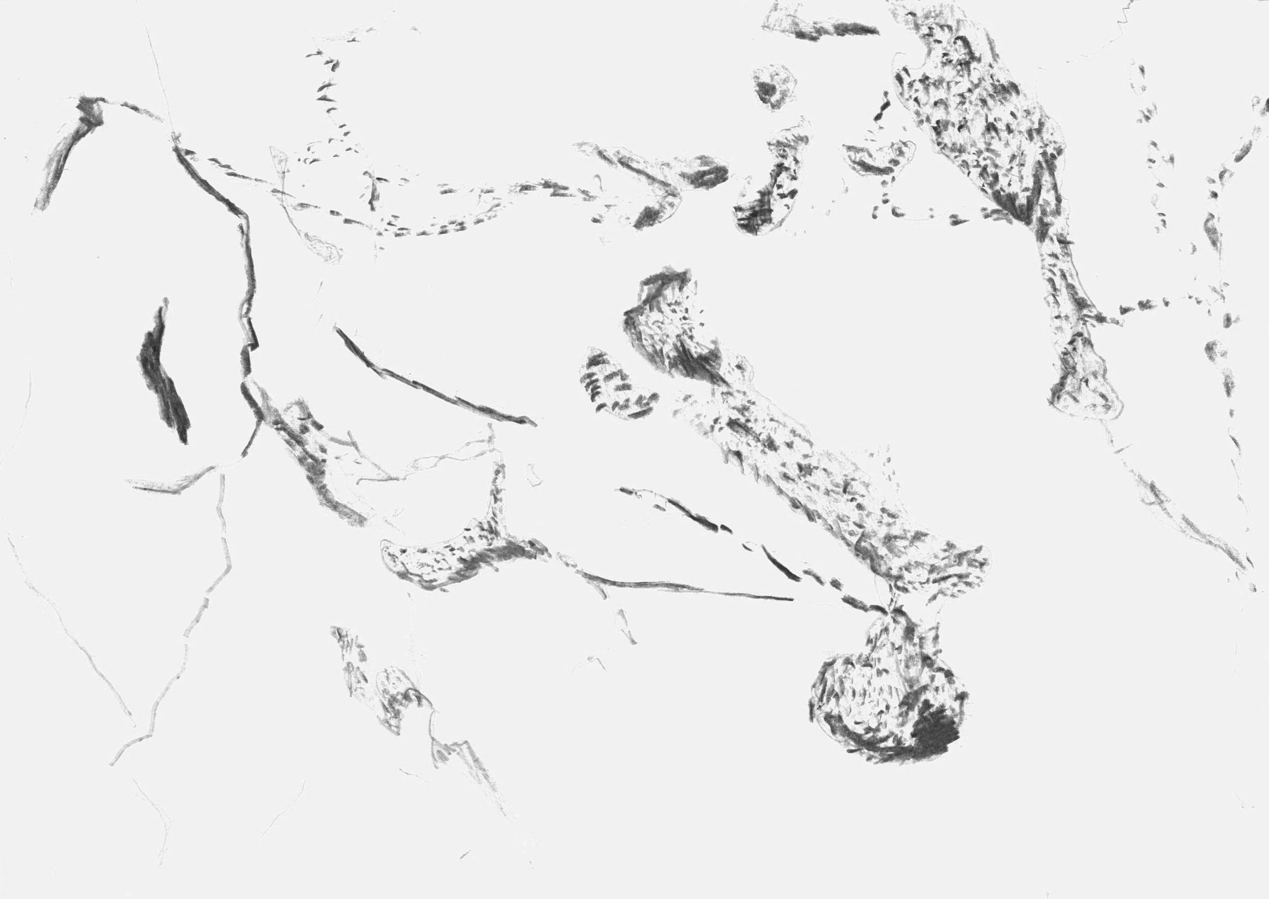 Trace_1, 2020/2024, edited drawing, size variable / 66,1 x 46,8 cm
