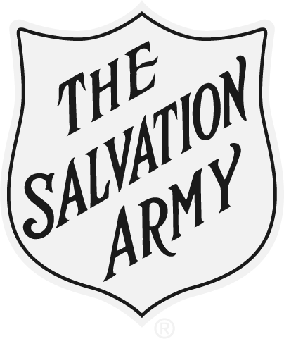 The Salvation Army shield logo in black and white.
