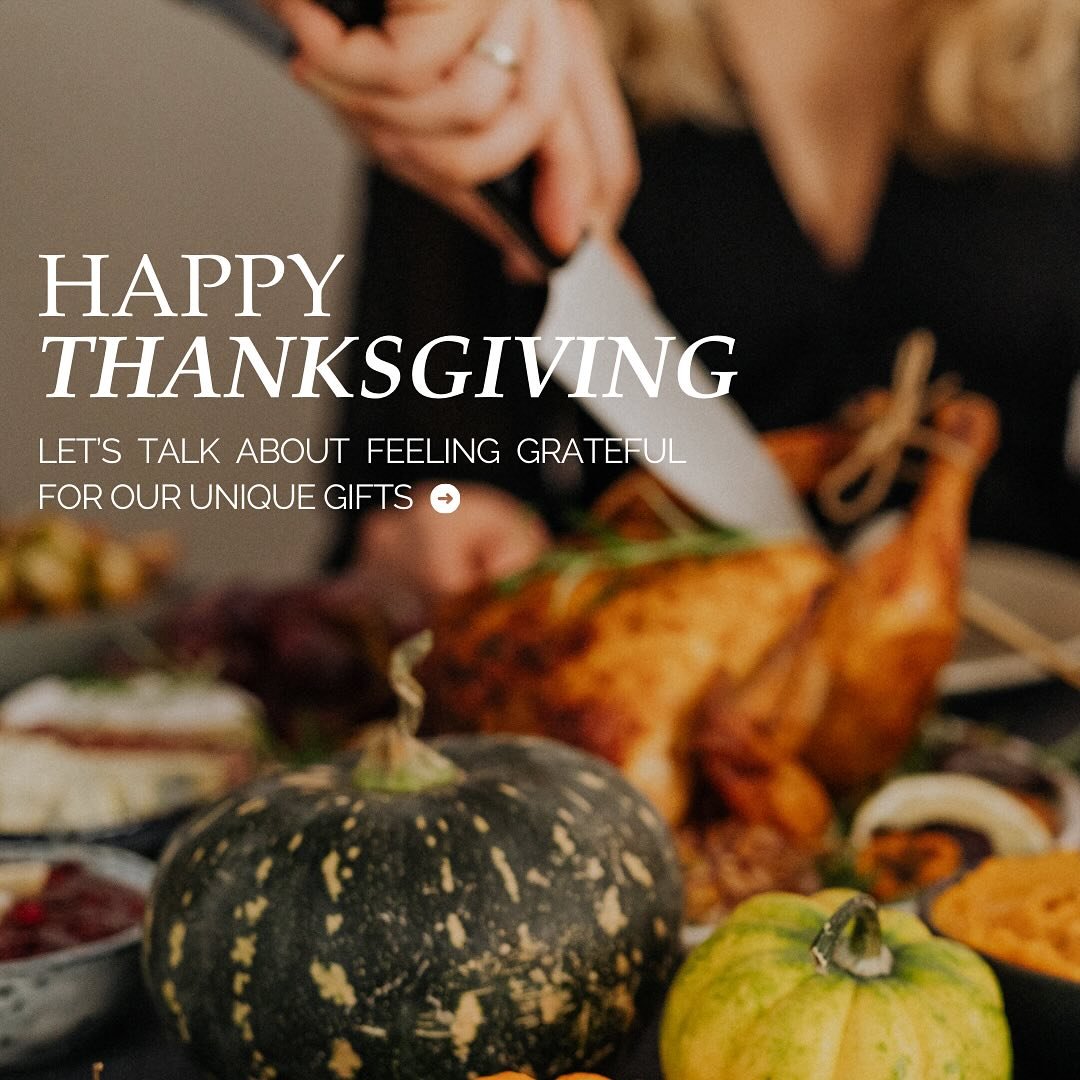This Thanksgiving, let&rsquo;s celebrate our unique gifts! 🦃

You&rsquo;re often told to be thankful for your intuition, imagination, and ability to see the magic in the mundane. But what if something&rsquo;s blocking you?

Are you feeling guilty fo