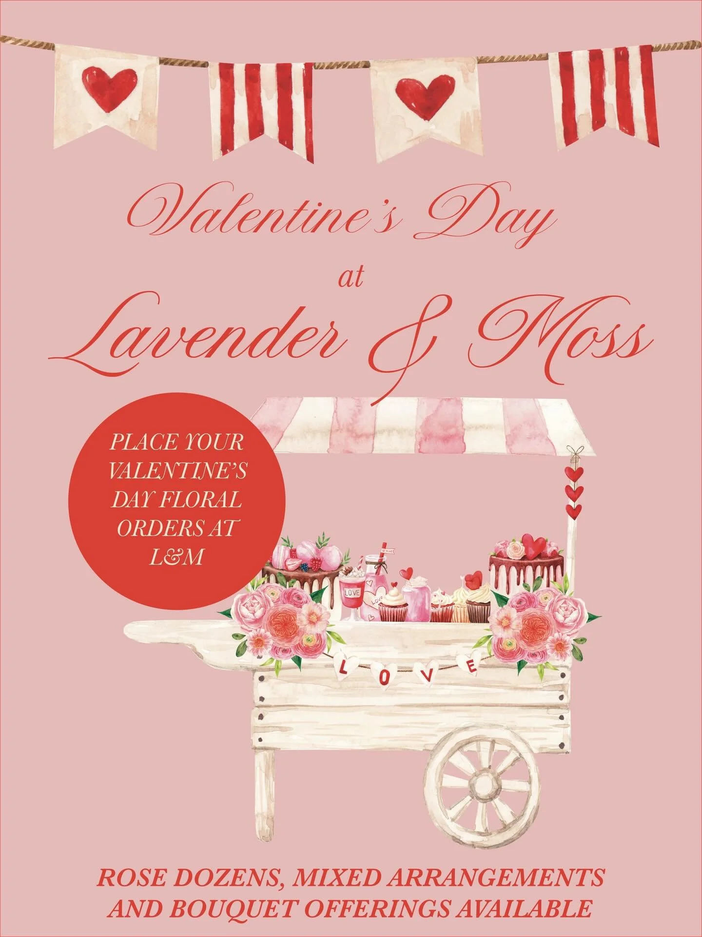 Ladies &amp; gentleman 🥰 Place your Valentine&rsquo;s Day pre-orders soon as floral orders are rapidly fulfilling 🥀💌🎀 Rose dozens, mixed arrangements and bouquet offerings available 🌸💐
