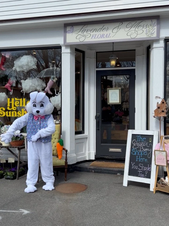 The Easter Bunny is here!!! Come visit him all day at L&amp;M 🐰🌸☂️🪻🌞✨