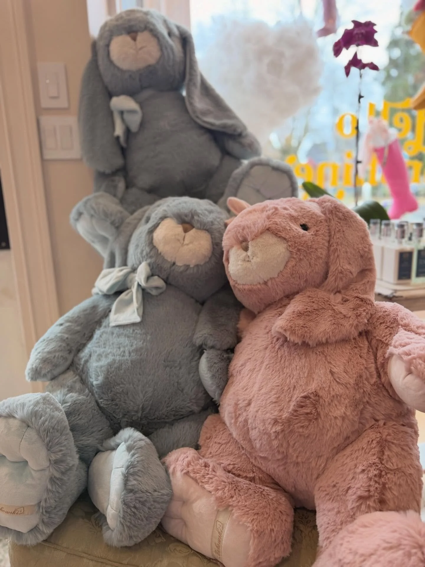 Easter gifting made easy! Plenty of bunnies to fill Easter baskets and daily made arrangements ready to grab &amp; go!! ☂️🌸🧺🐣🐰🦋🪻